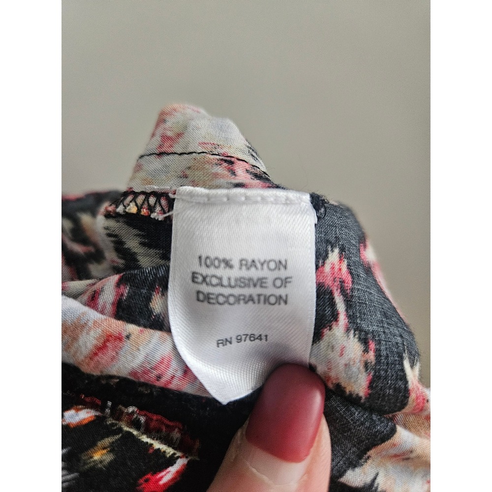 J. Jill Black Floral Mini Dress with Pink and Orange Accents - Picture 5 of 5